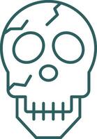 Skull Line Gradient Icon vector