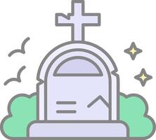 Grave Line Filled Light Icon vector