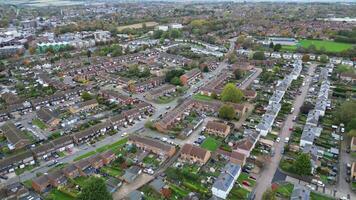 hoog hoek drone's camera beeldmateriaal van centraal hemel hennepstad stad van Engeland Verenigde koninkrijk. november 5e, 2023 video