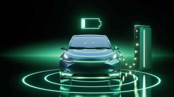eléctrico vehículo batería célula recarga gráfico video