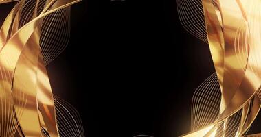 Abstract curve gold luxury frame background video