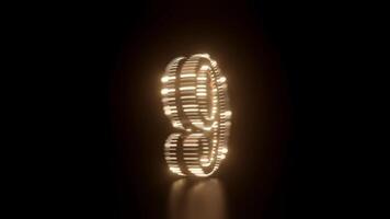 Top ten number count down lights bulb animation. video