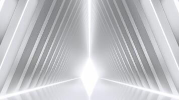 blanco triángulo túnel con neón línea video