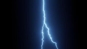 Strike lightning on black background video