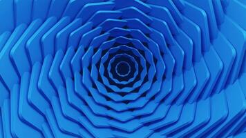 Blue Abstract 3d twist geometric spiral shape background video