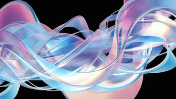 Abstract curve spiral glass material wave animation video