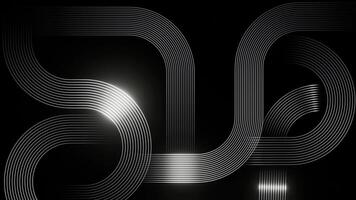 Abstract metallic line curve circle background video