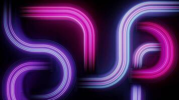 Abstract neon line curve circle background video