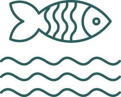 Fish Line Gradient Icon vector