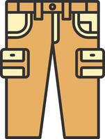 Cargo pants Line Filled Light Icon vector