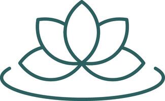 Lotus Line Gradient Icon vector