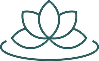 Lotus Line Gradient Icon vector