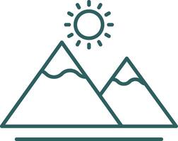 Mountain Line Gradient Icon vector