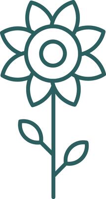 Sunflower Line Gradient Icon