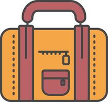 Travel bag Line Filled Light Icon vector