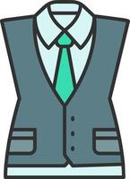 Waistcoat Line Filled Light Icon vector