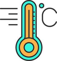 temperatura línea lleno ligero icono vector