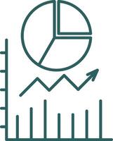 Pie Chart Line Gradient Icon vector