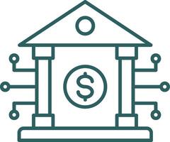 Banking System Line Gradient Icon vector