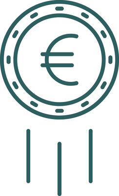 Euro Sign Line Gradient Icon