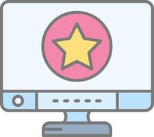 Star Line Filled Light Icon vector