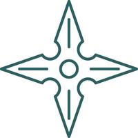 Shuriken Line Gradient Icon vector