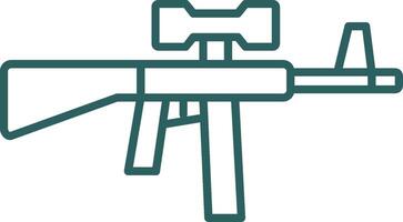 asalto rifle línea degradado icono vector