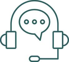 Customer Support Line Gradient Icon vector