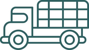 Military Truck Line Gradient Icon vector