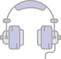 Headphone Line Filled Light Icon vector