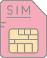 Sim Line Filled Light Icon vector