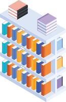 Isometric Bookshelf Illustration vector