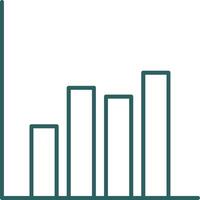 Bar Chart Line Gradient Icon vector