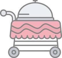 Cart Line Filled Light Icon vector