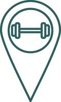 Gym Location Line Gradient Icon vector