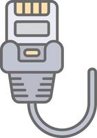 Ethernet Line Filled Light Icon vector