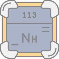 Nihonium Line Filled Light Icon vector