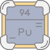 plutonio línea lleno ligero icono vector