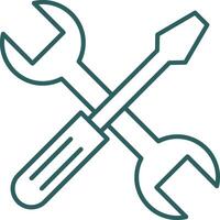 Cross Wrench Line Gradient Icon vector