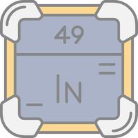 Indium Line Filled Light Icon vector