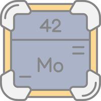 Molybdenum Line Filled Light Icon vector