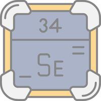 Selenium Line Filled Light Icon vector