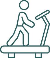 Treadmill Line Gradient Icon vector