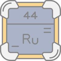 Ruthenium Line Filled Light Icon vector