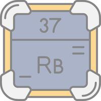 rubidio línea lleno ligero icono vector