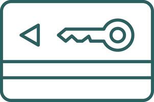Key Card Line Gradient Icon vector