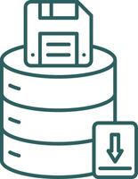 Save Data Line Gradient Icon vector