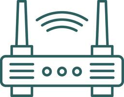 icono de degradado de línea de enrutador wifi vector