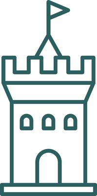 Castle Line Gradient Icon