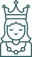 Princess Line Gradient Icon vector
